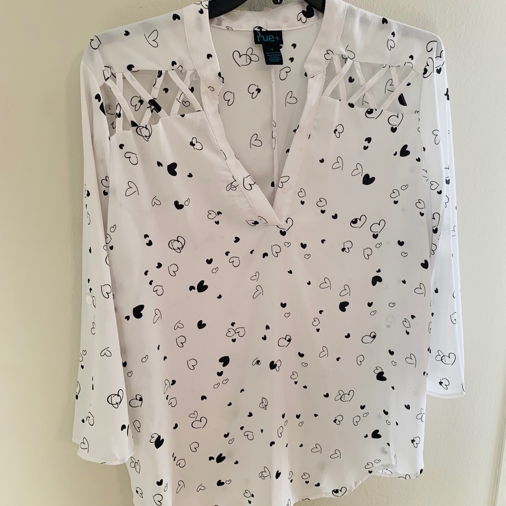 White and black shirt